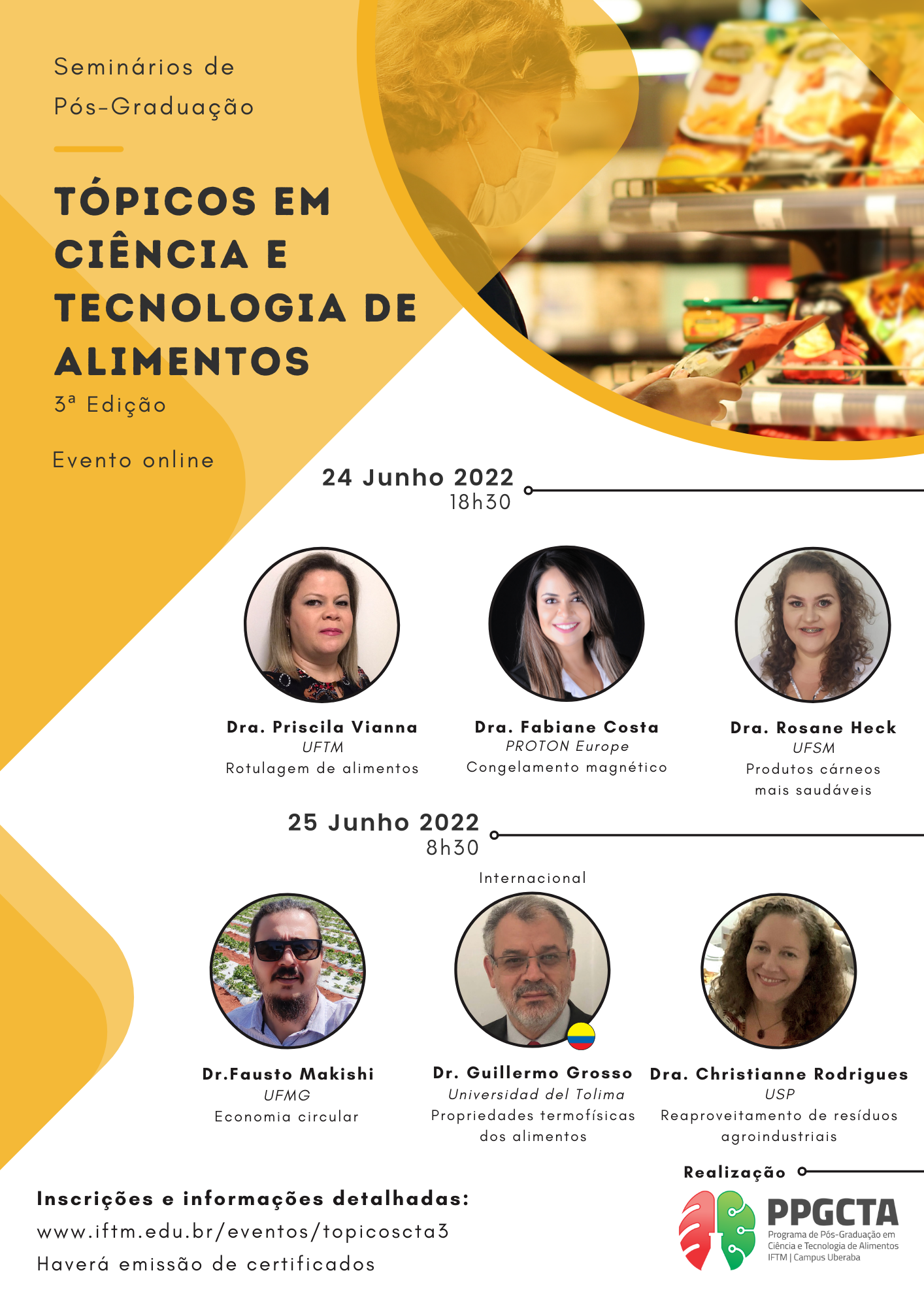 IFTM Seminários de Pós-Graduação: Tópicos em Ciência e Tecnologia de  Alimentos - 4ª Edição